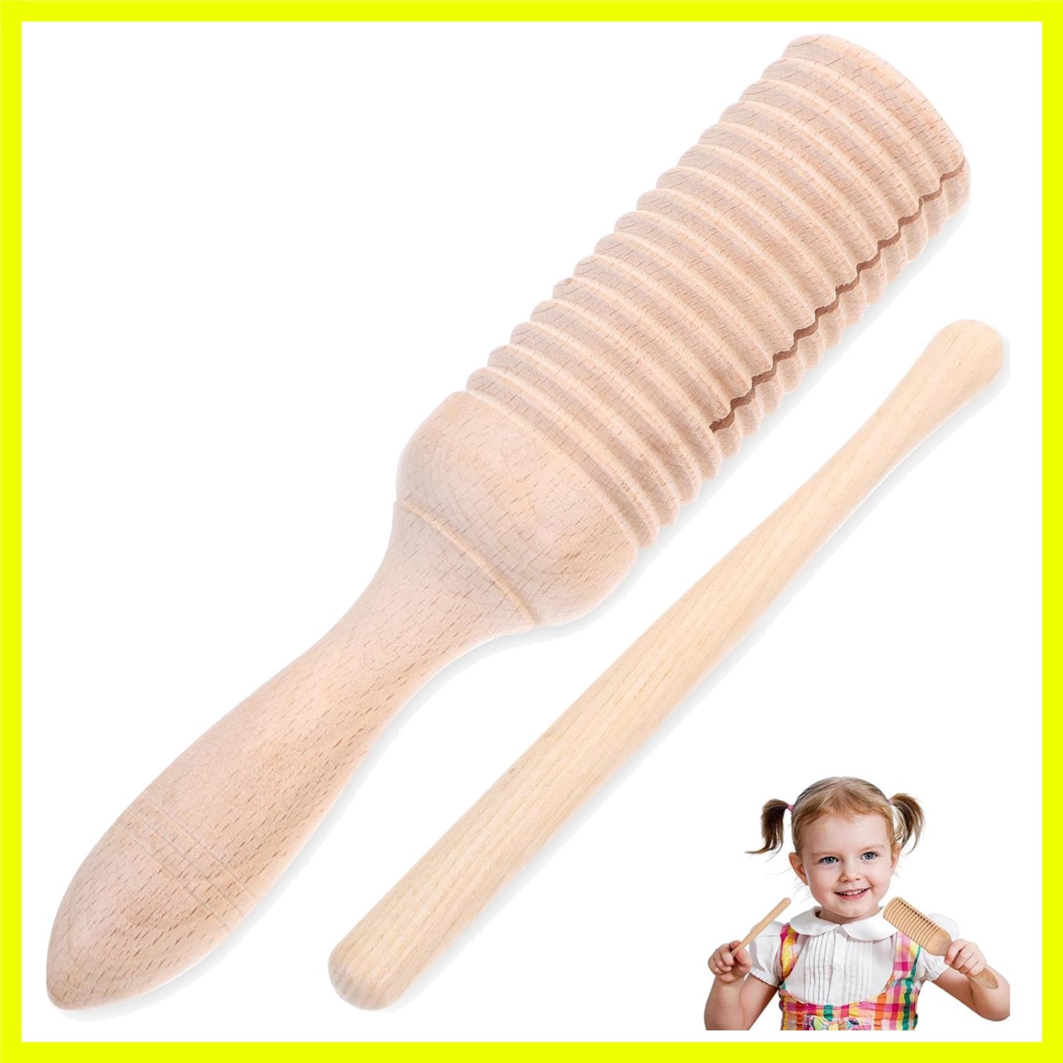 Kids & Adults Wooden Guiro - Musical Instrument for Party Delights & Learning