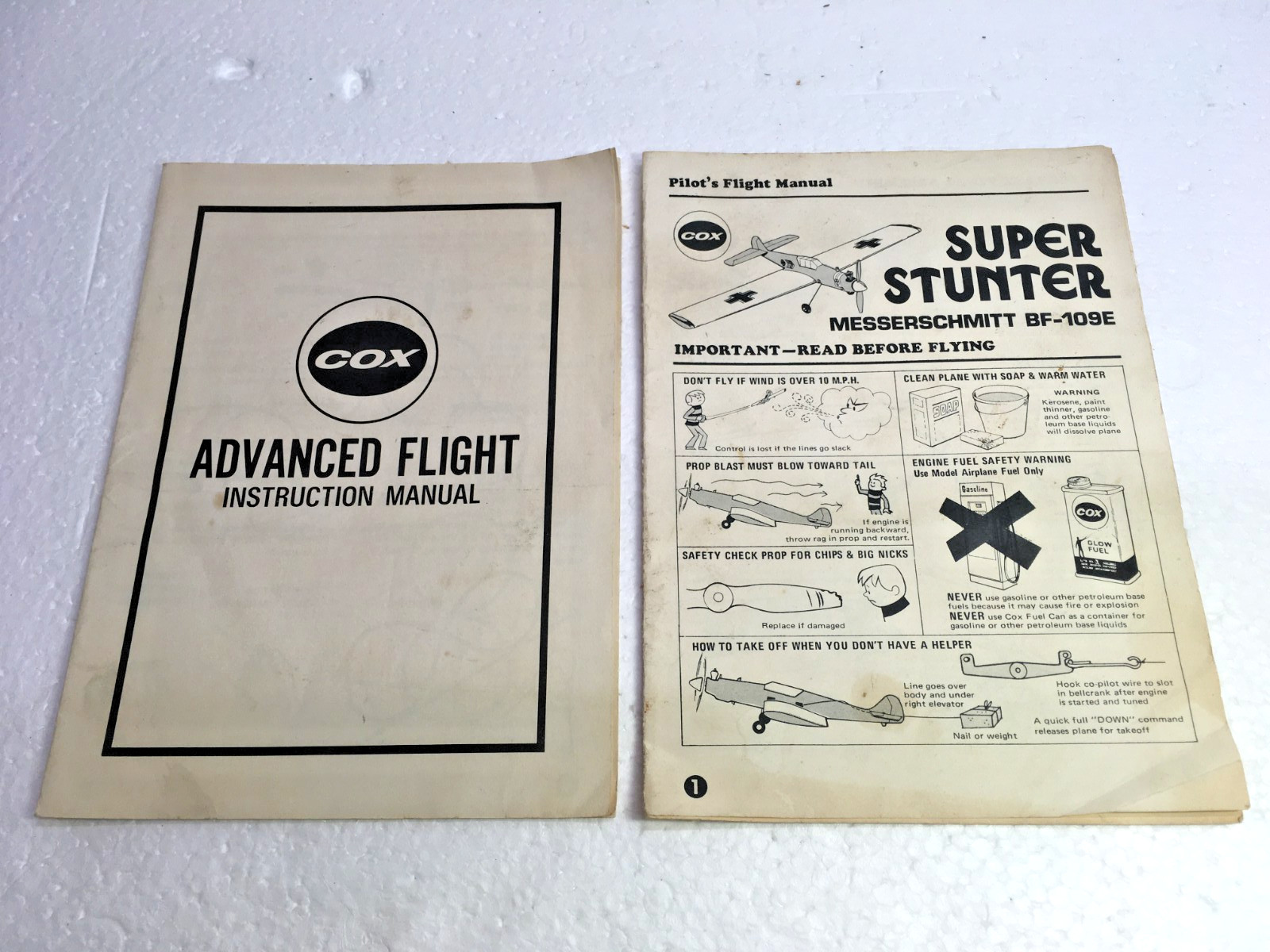 Vintage COX Super Stunter BF-109E & Advanced Flight Instruction Manual 1974