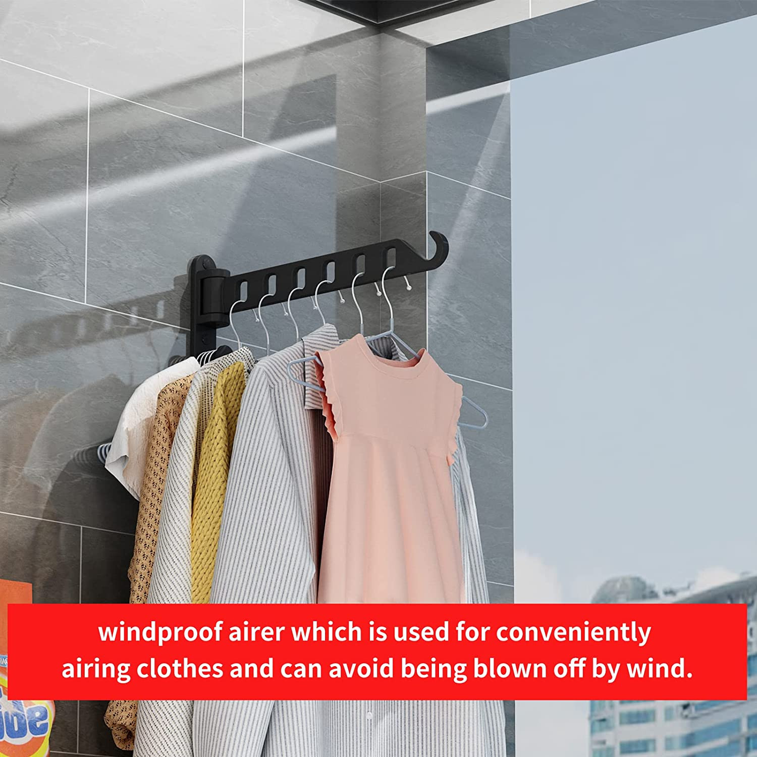 Wall Mounted Clothes Hangers, Foldable Clothing Drying Racks for Laundry