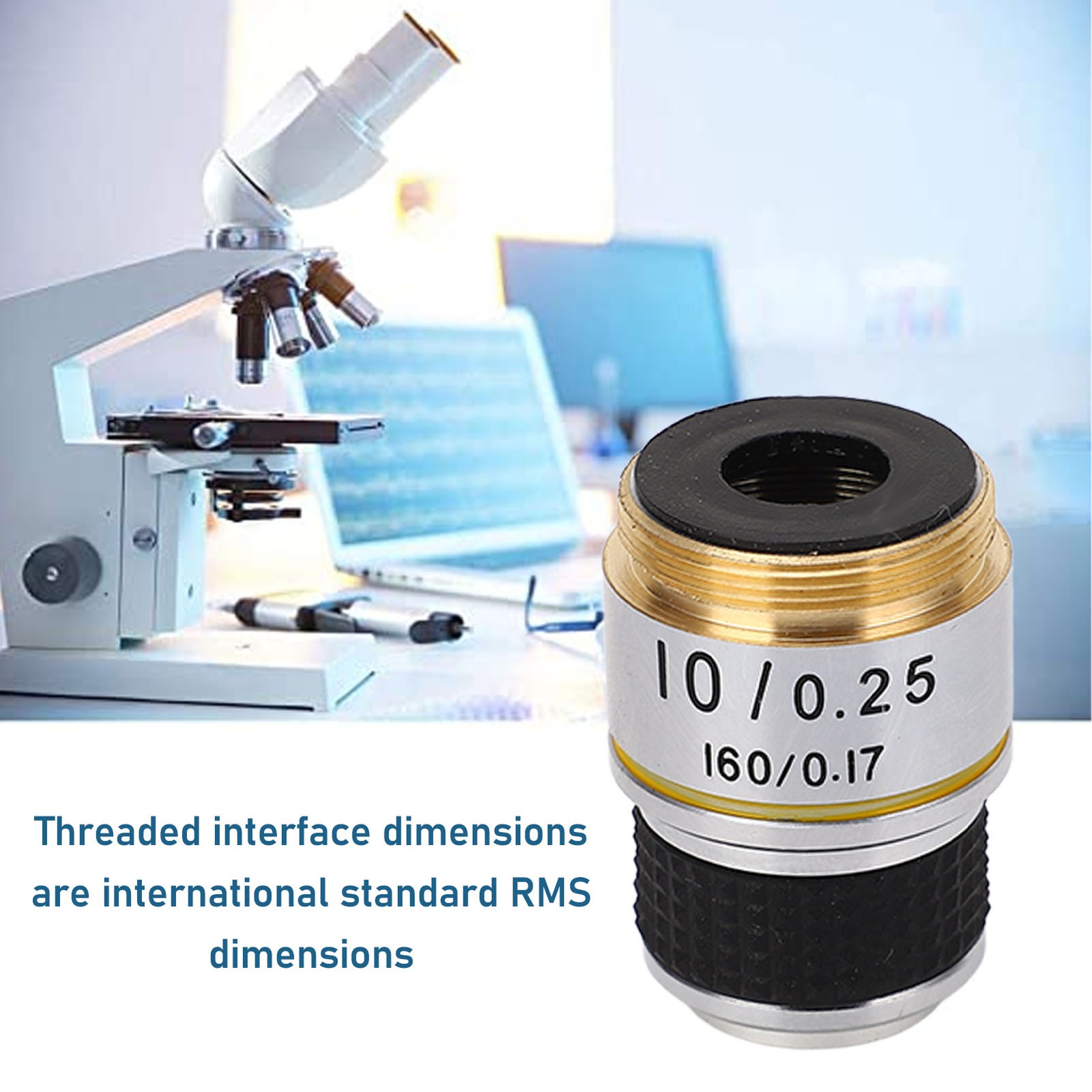 10X Objective Lens For Biological Microscope Corrosion Resistance Popular