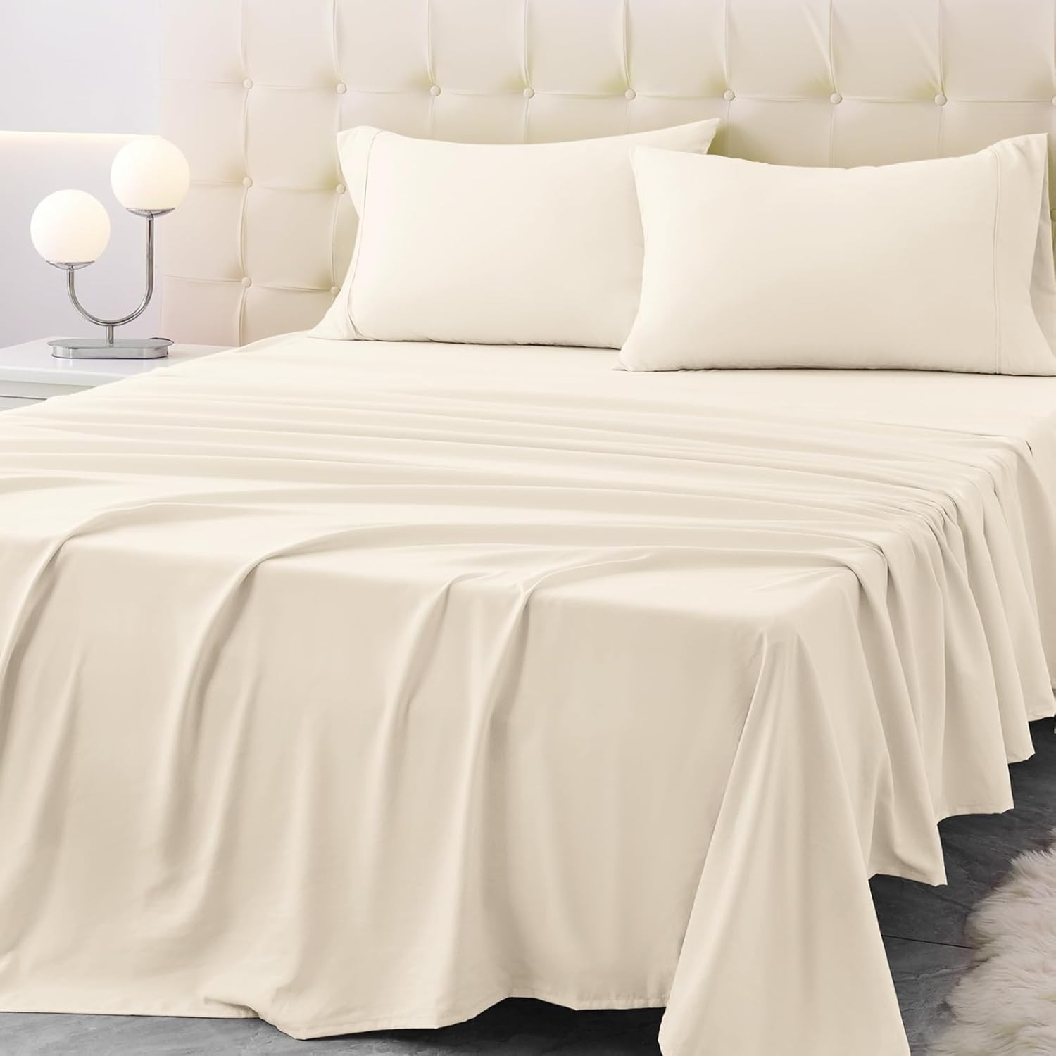 Twin Size Bed Sheet Set 3 Piece Soft Microfiber Sheets W/ Deep Pockets Cooling