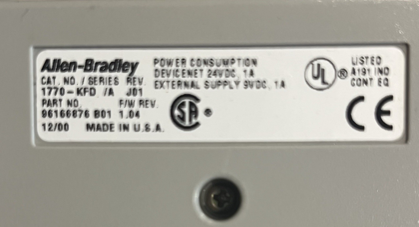 Allen Bradley 1770-KGDG Ser. A DeviceNet Interface RS-232 New Open Box
