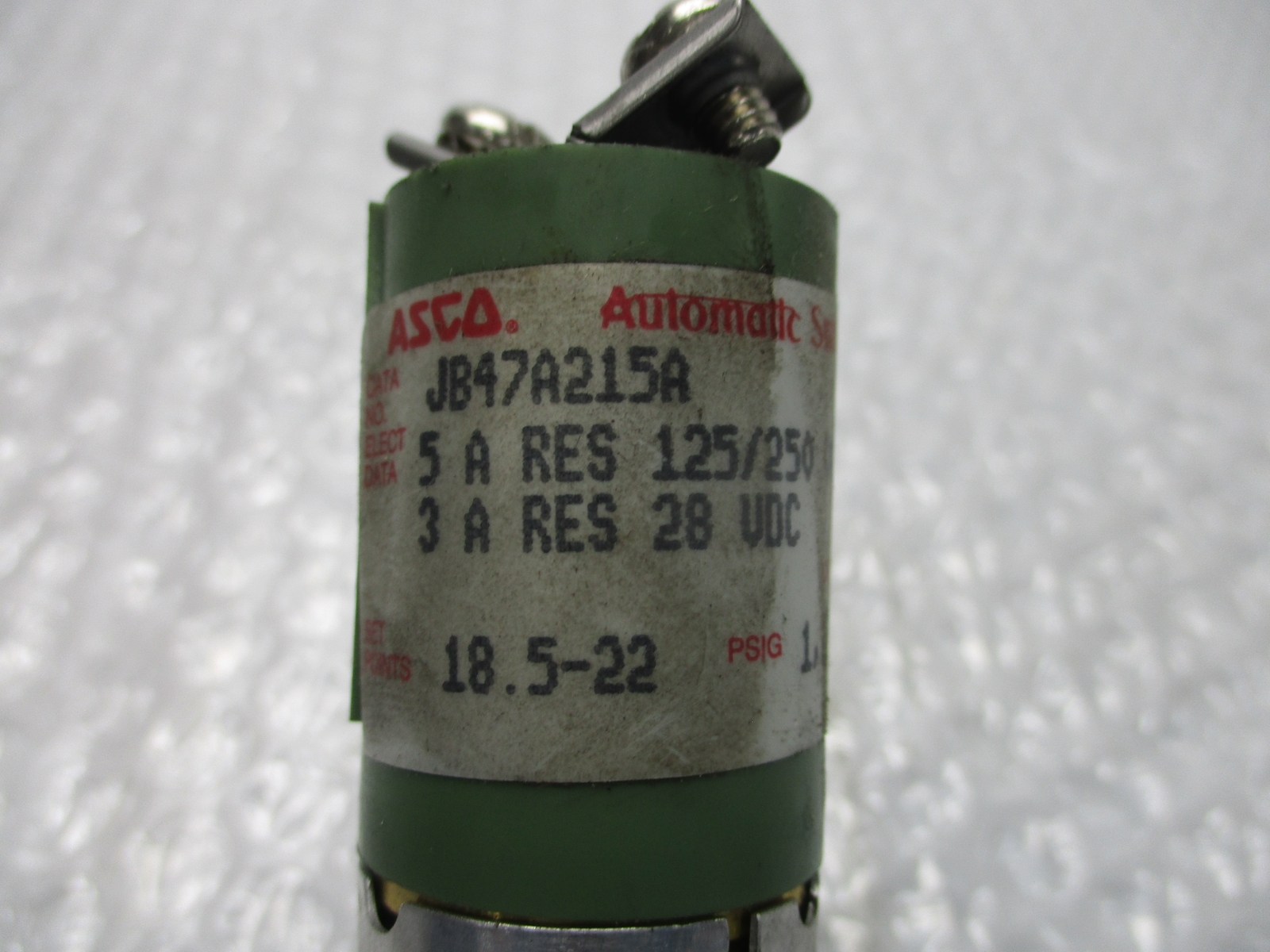 ASCO JB47A215A PRESSURE SWITCH NSNP