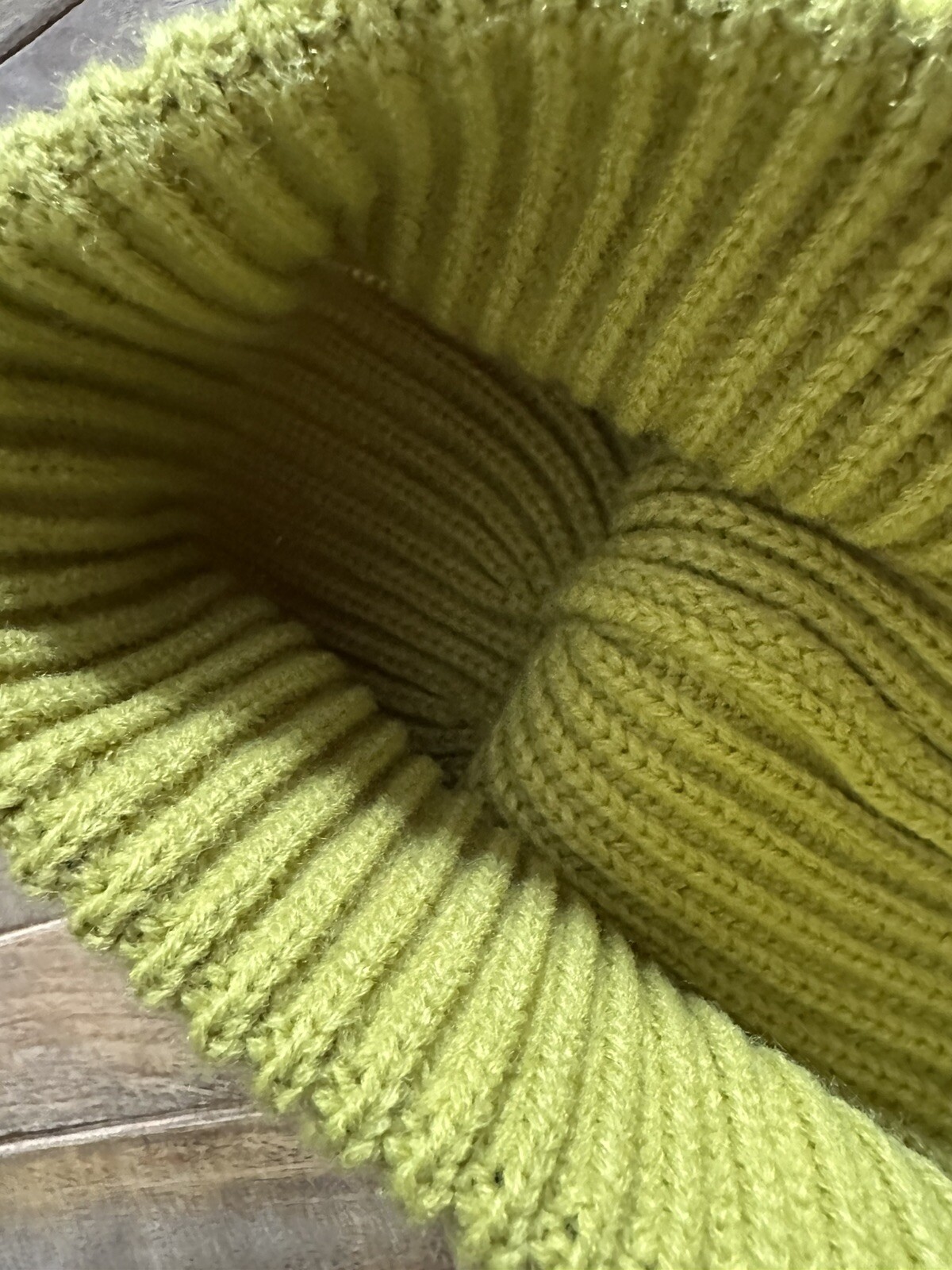 Chartreuse & Rust Fox & Rabbit Ribbed Knit Beanie Hat O/S Unisex