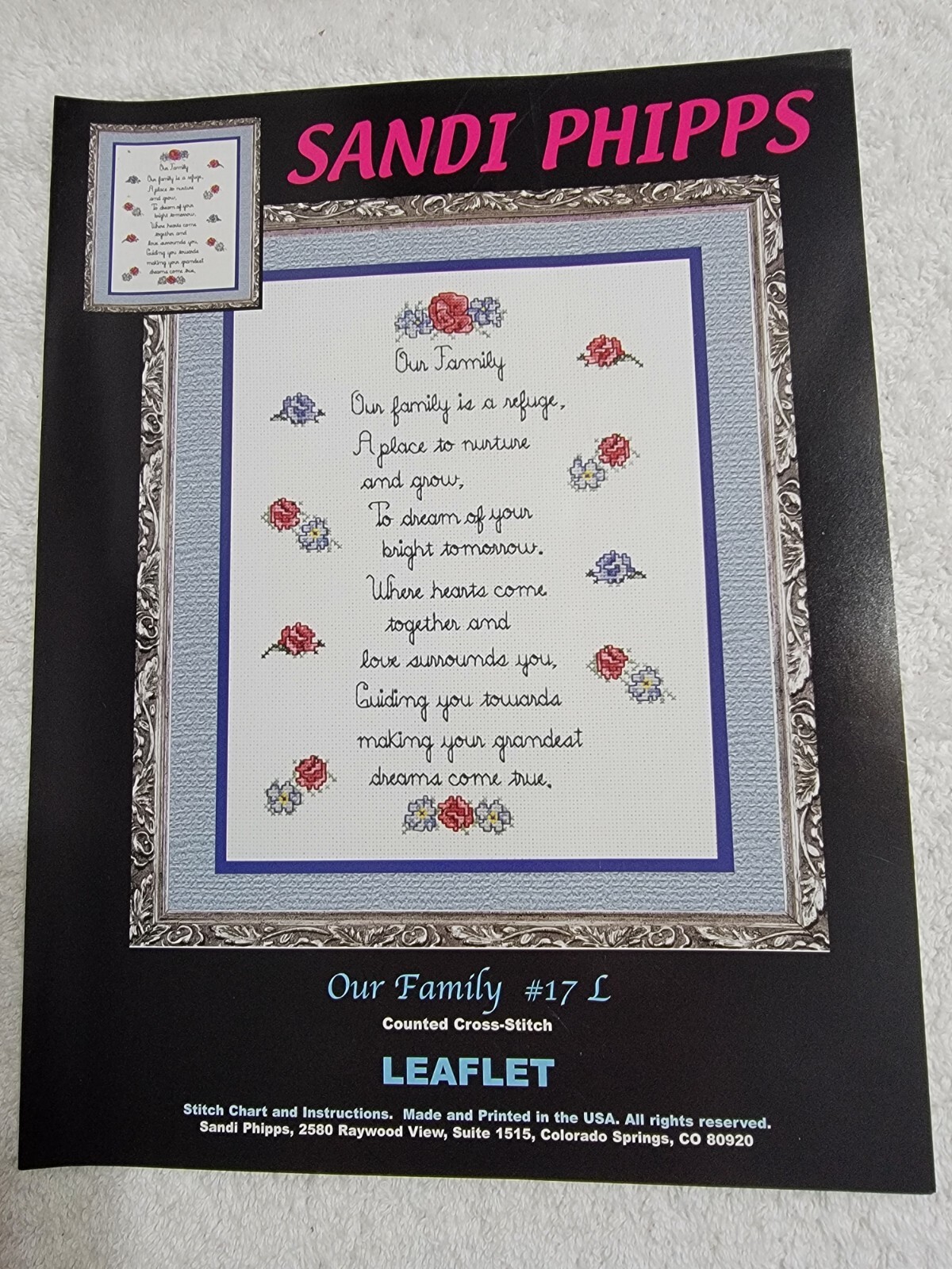 8 NEW ASSORTED SANDI PHIPPS COUNTED CROSS STITCH PATTERN LEAFLETS NEEDLEWORK