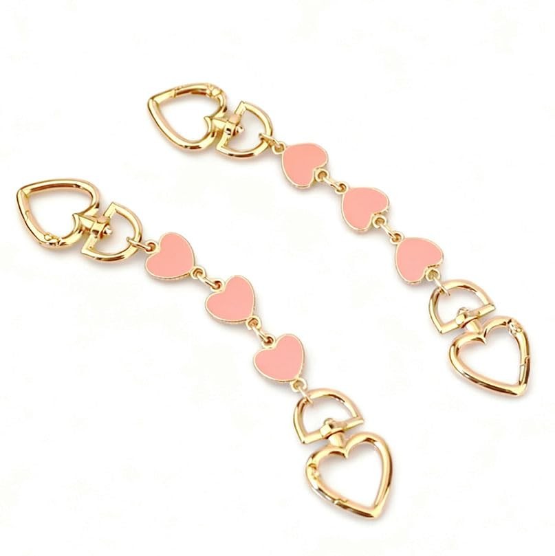Purse Chain Strap Extenders for Handbag Shoulder Crossbody Bag 2 PCS(Pink Heart)