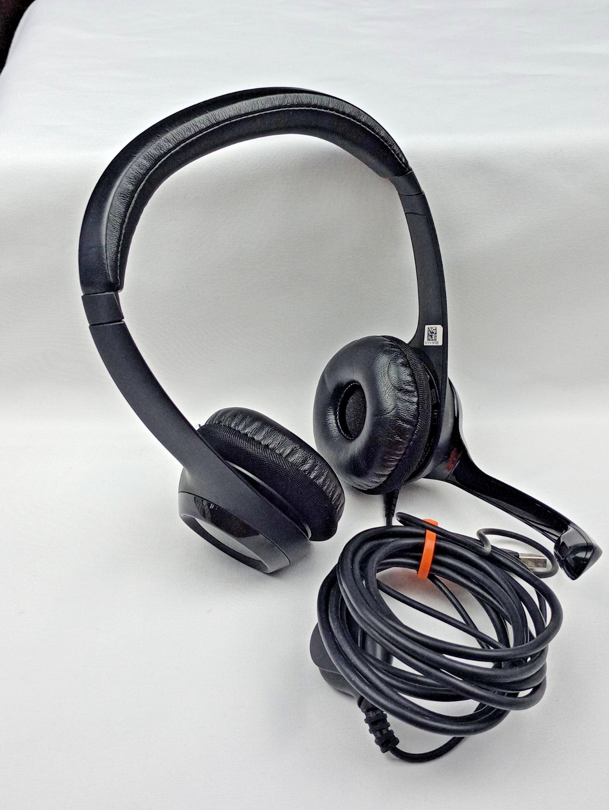 Logitech USB Wired Headset w/ Mic Inline Volume Control Black PC Laptop Tested
