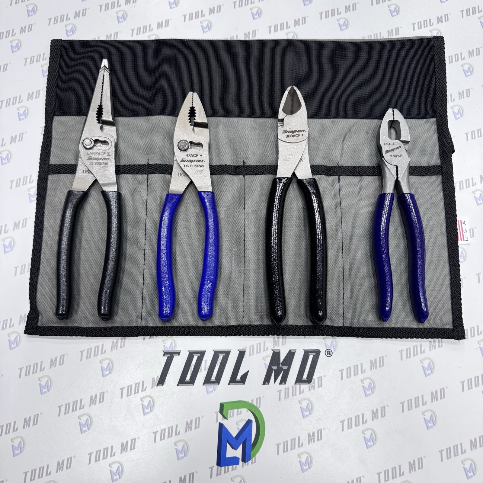 Snap-on Tools USA NEW 4pc Assorted BLACK & DARK PURPLE Plier Set PL4TGKB1 388ACF