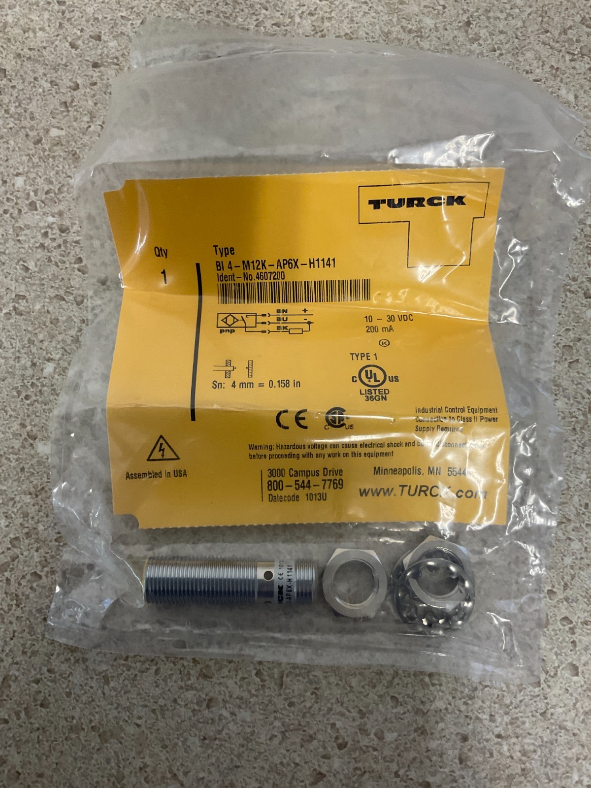 Turck BI4-M12K-AP6X-H1141 NEW