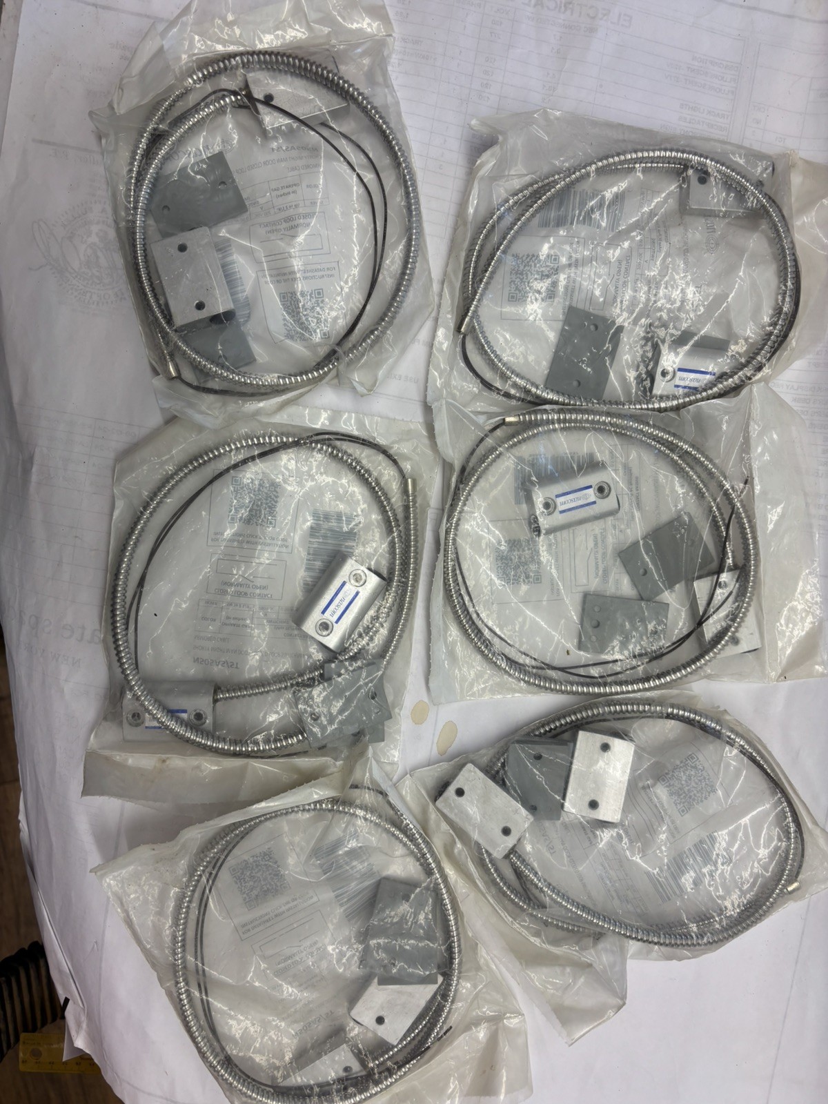 (6)Nascom N505AS/ST Shorty MightMan Door ClosedLoop SwitchMagnet Set 2ft Cable.
