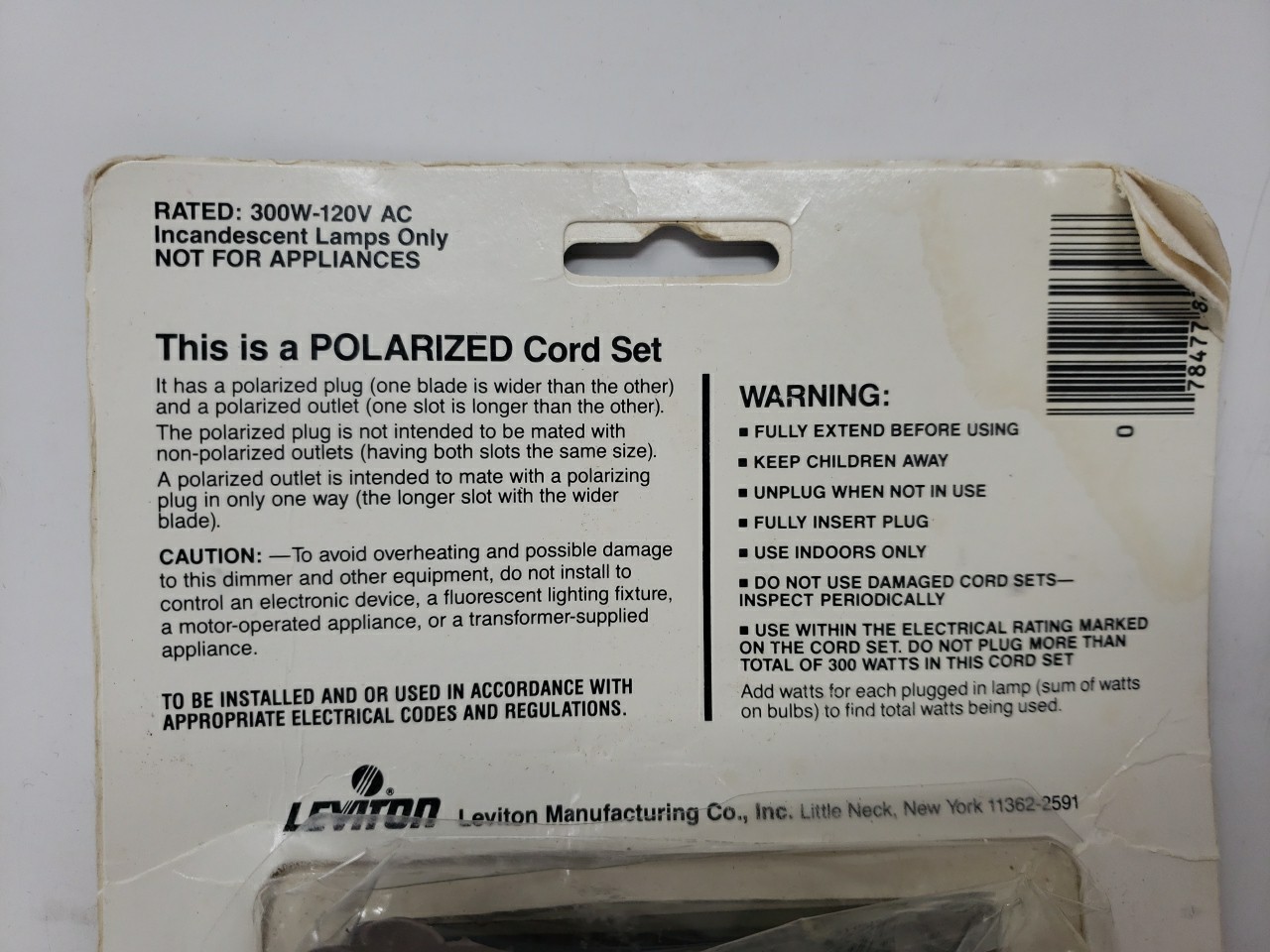 Leviton Plug-In Slide Dimmer Cat. No. 805-6356