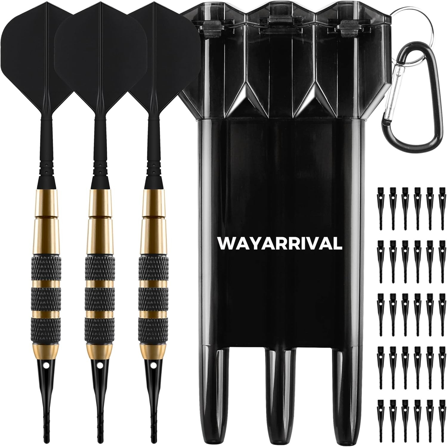 Soft Tip Darts Set 18G, 3 Pack with Brass Barrels and Case | Integrated Flights,