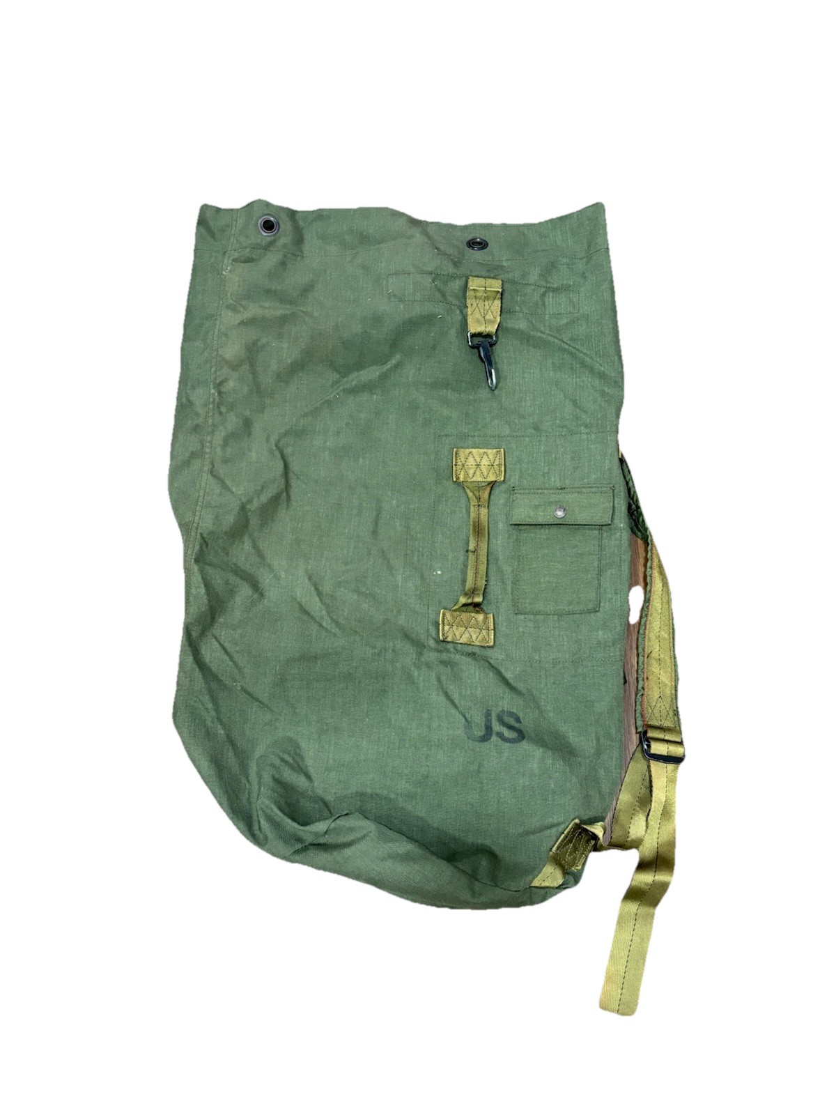 USGI Military Canvas Sea Bag Duffel OD Green “US” Stamped Field Gear Surplus