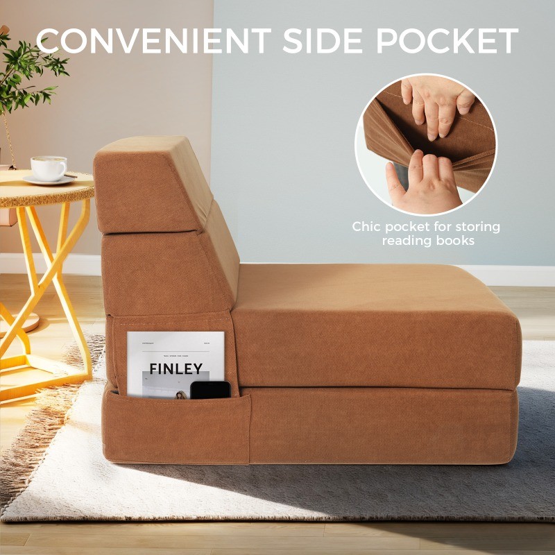 VIXLON Folding Sofa Bed Convertible Modern Bed Chair Modern Down Sleeper Couch