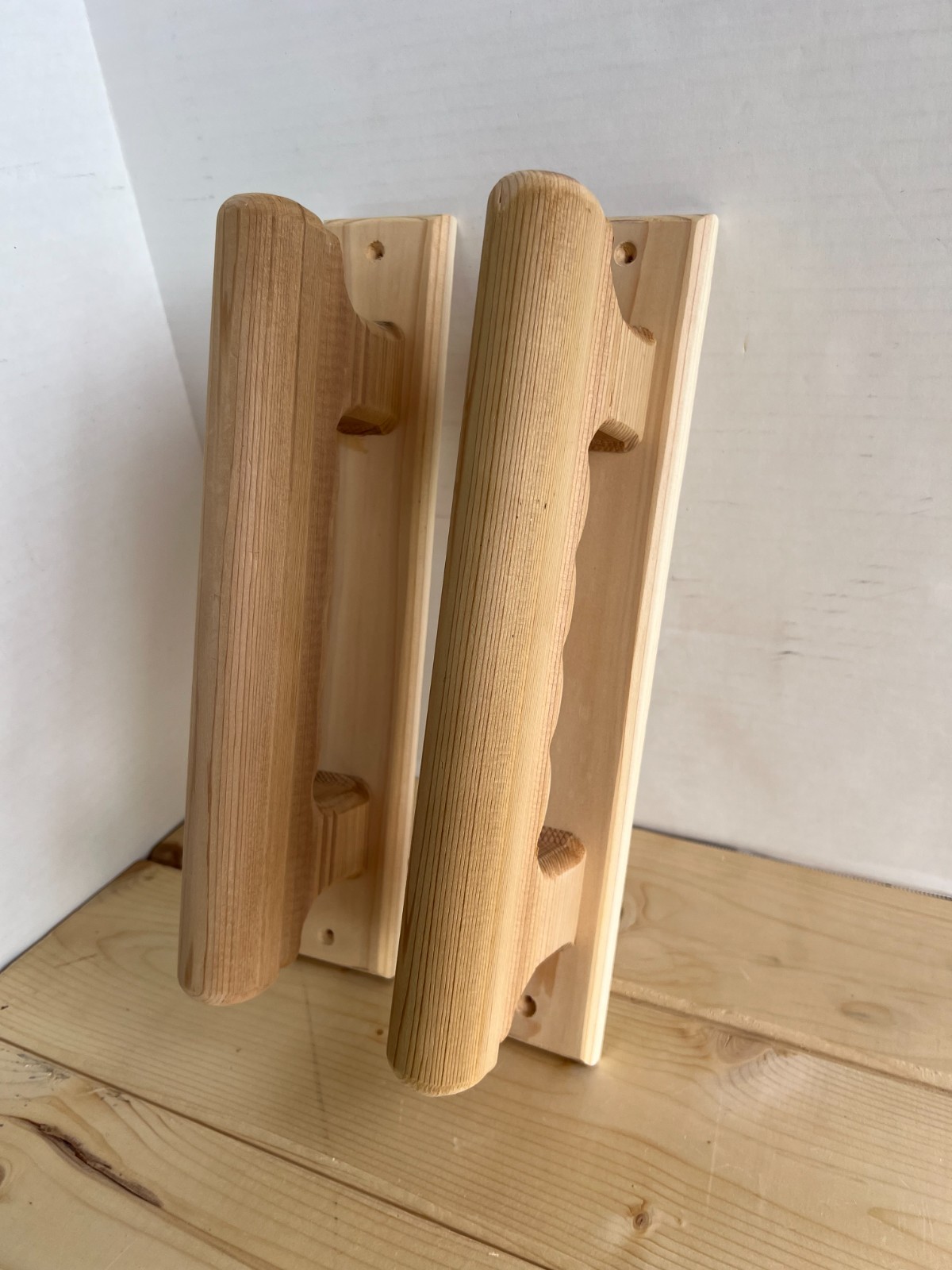Cedar Wood Sauna Door Handle – XL 13.5" – Handmade – Unfinished – Rustic Look