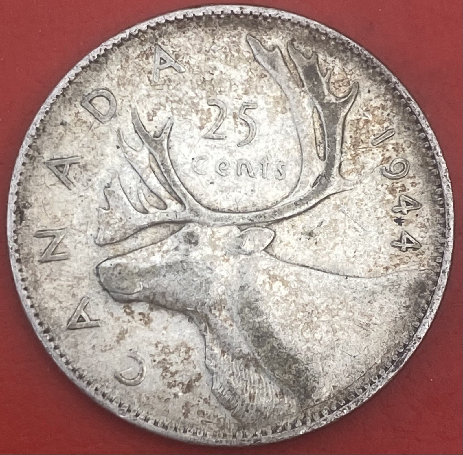 Canada 🇨🇦 1944 Quarter - Canada 25 Cent George VI Silver Coin