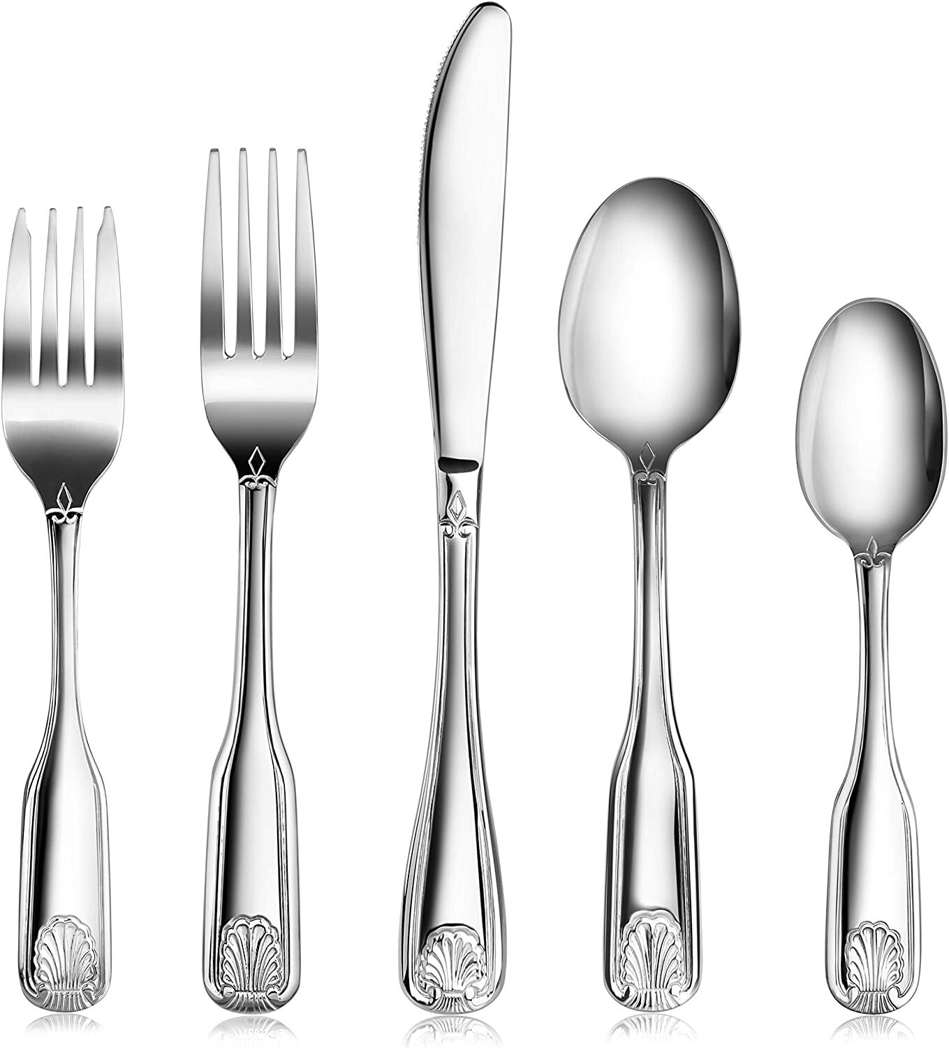Classic Colonial Sea Shell 5pc Place Setting Stainless 18/0 Nautical Beach Decor