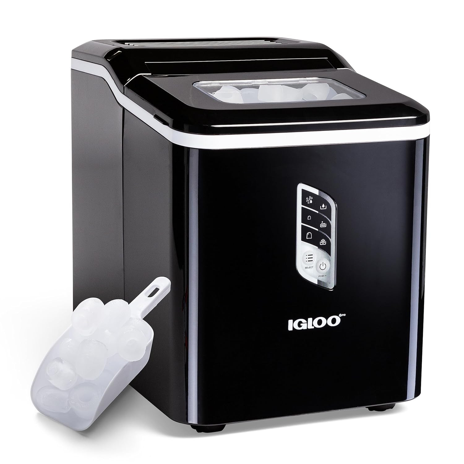 Igloo Handled Portable Ice Maker with Scoop - Ice Maker with LED Control Panel &
