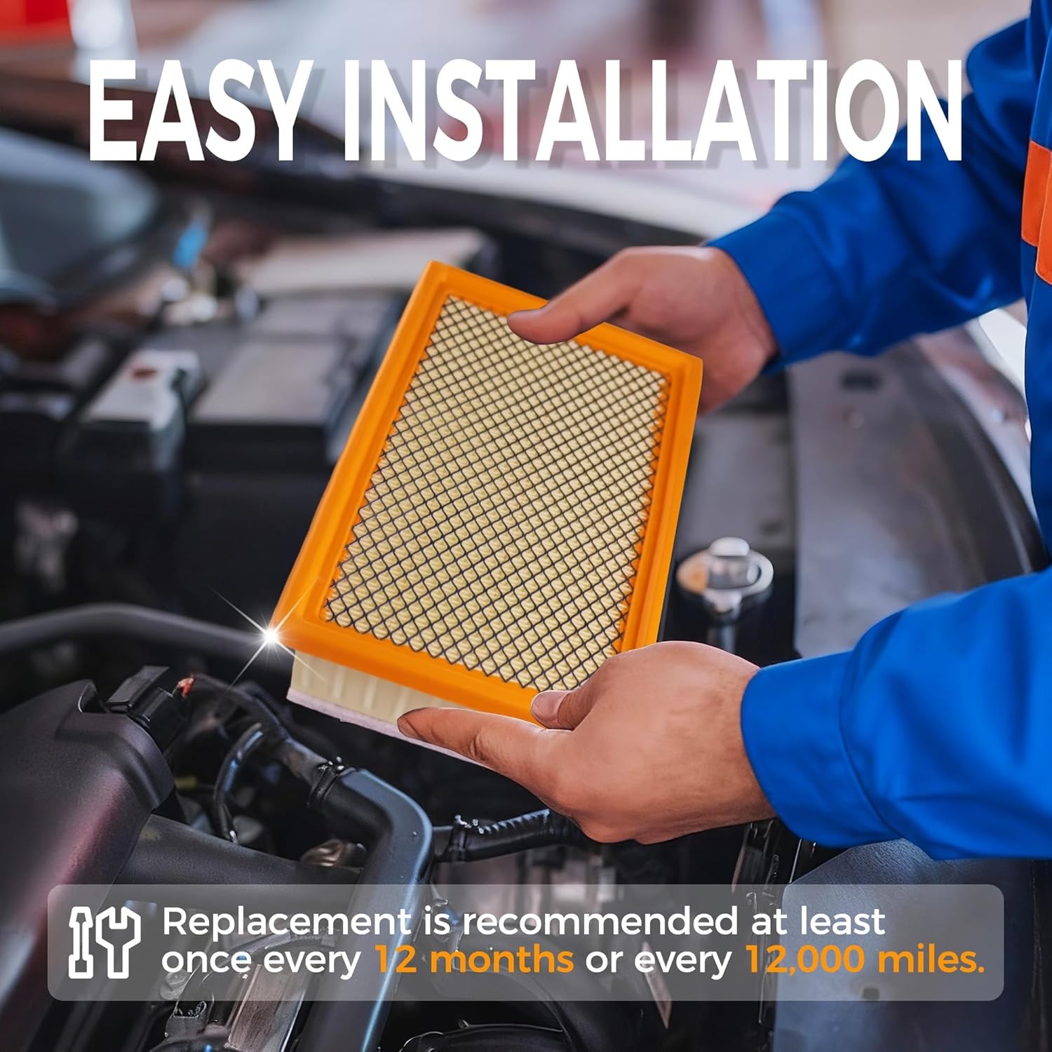Engine Air Filter&Cabin Air Filter Combo Pack-Compatible with Ram 1500 2011
