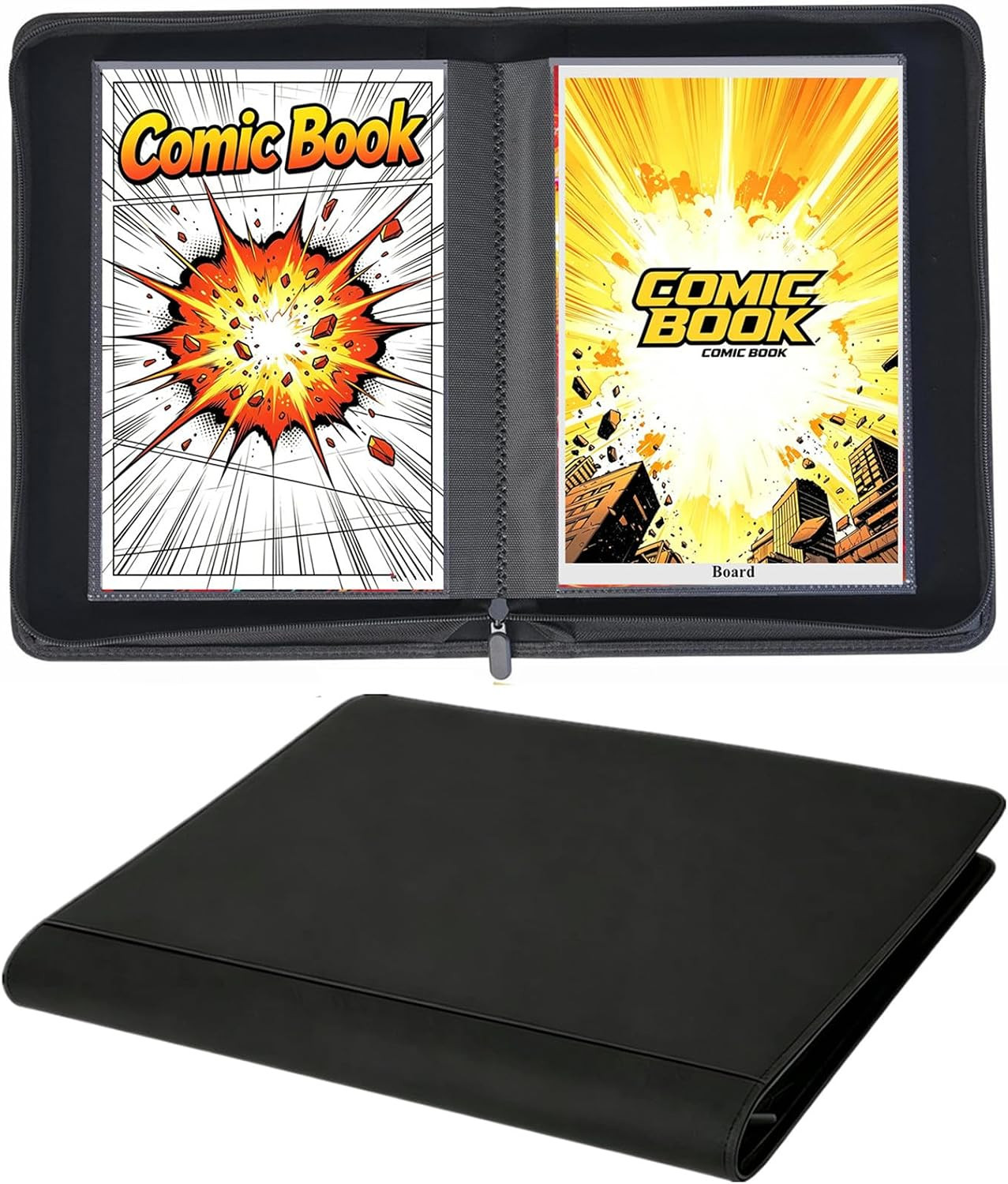 Comic Book Binder, 30 Pockets Comic Book Storage Album, for Current, Silver