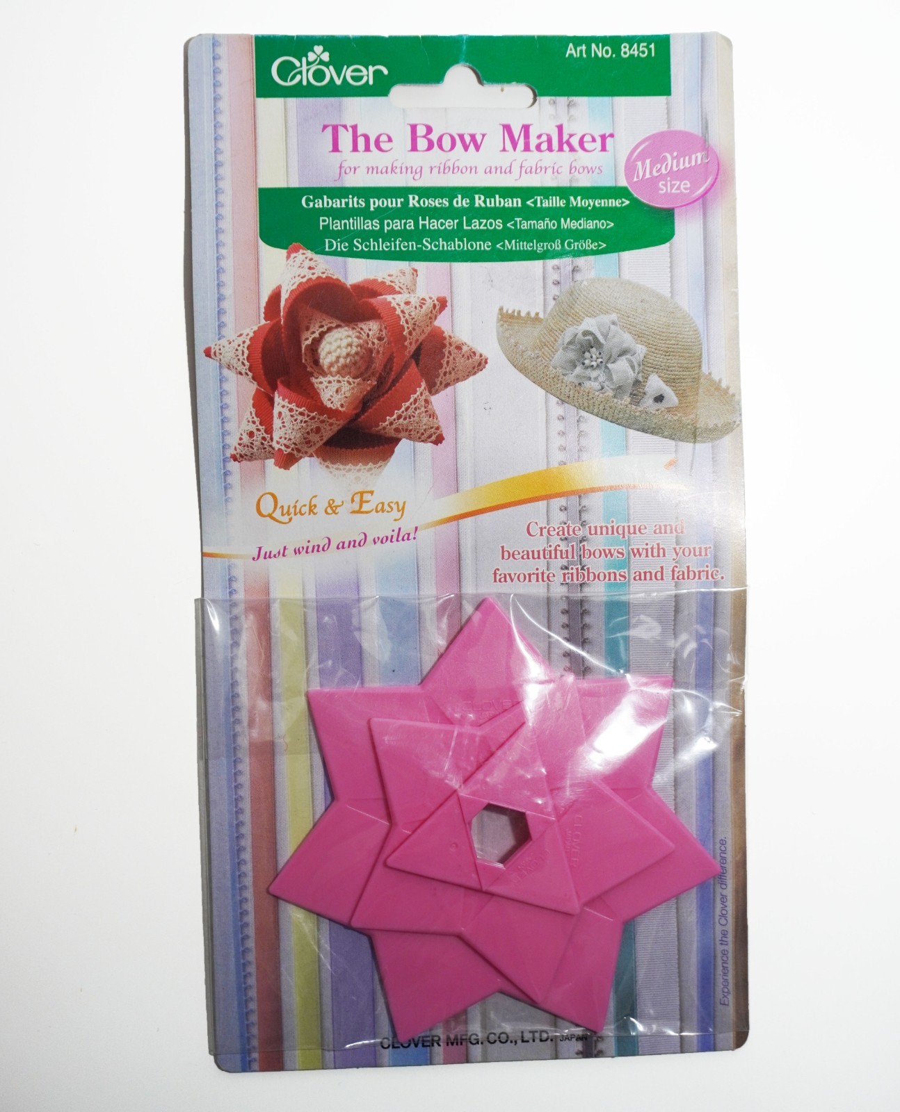 New Bow Maker by Clover Size Medium Handmade DIY Made in Japan 2008