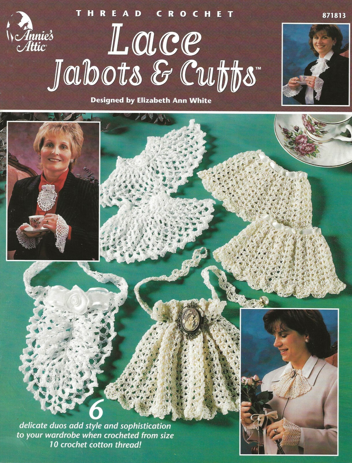 Lace Jabots & Cuffs Crochet Picots Pineapple Shells Love Knots Tuxedo Filet NEW