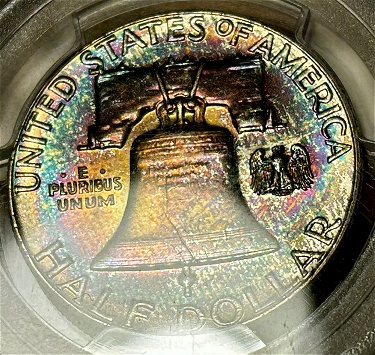 1959 PCGS MS64 FBL Franklin Half Dollar - AMAZING REVERSE COLORS - WOW !!!!