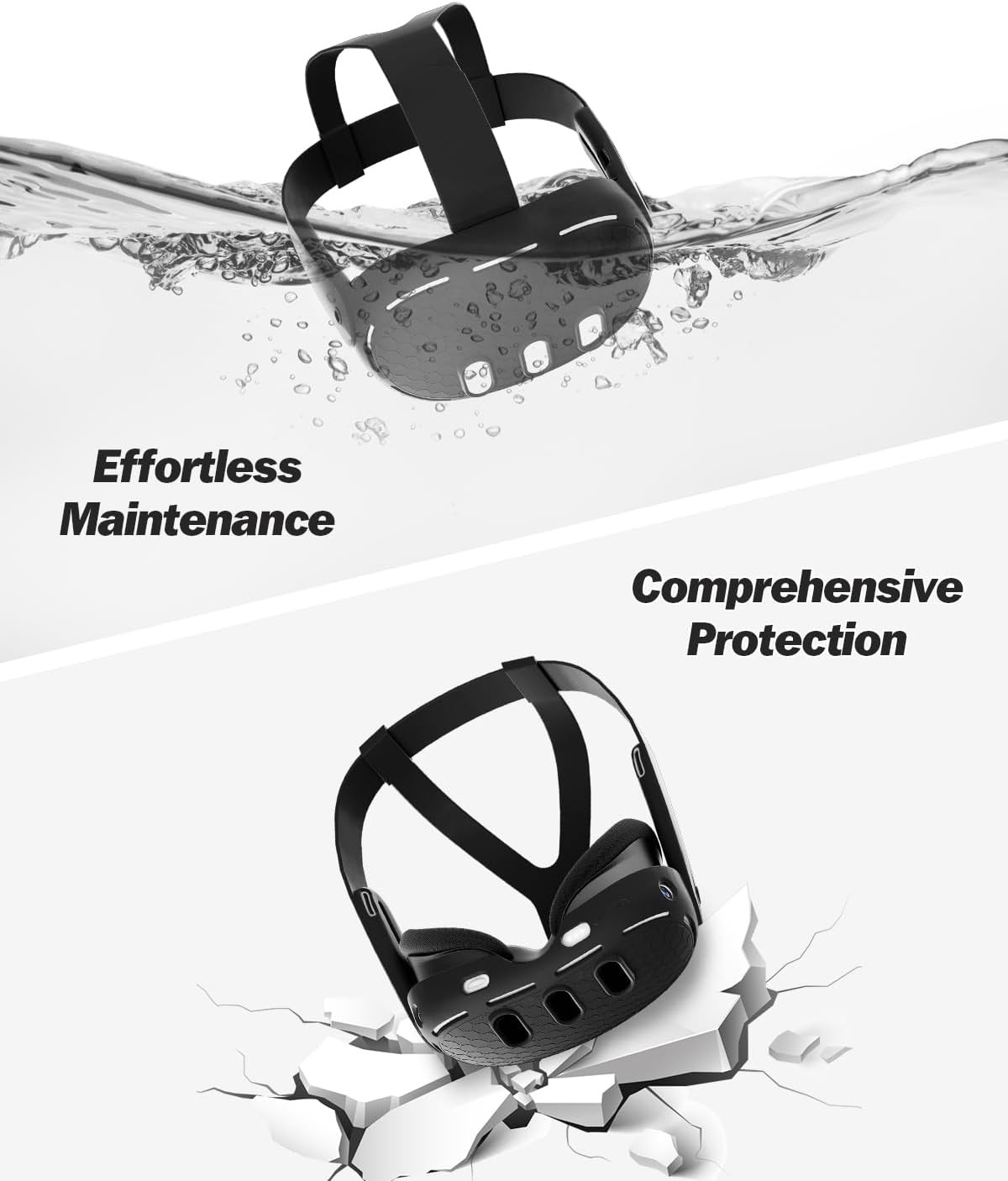 Silicone Head Strap & Protector Cover for Meta/Oculus Quest 3 Accessories Lightw