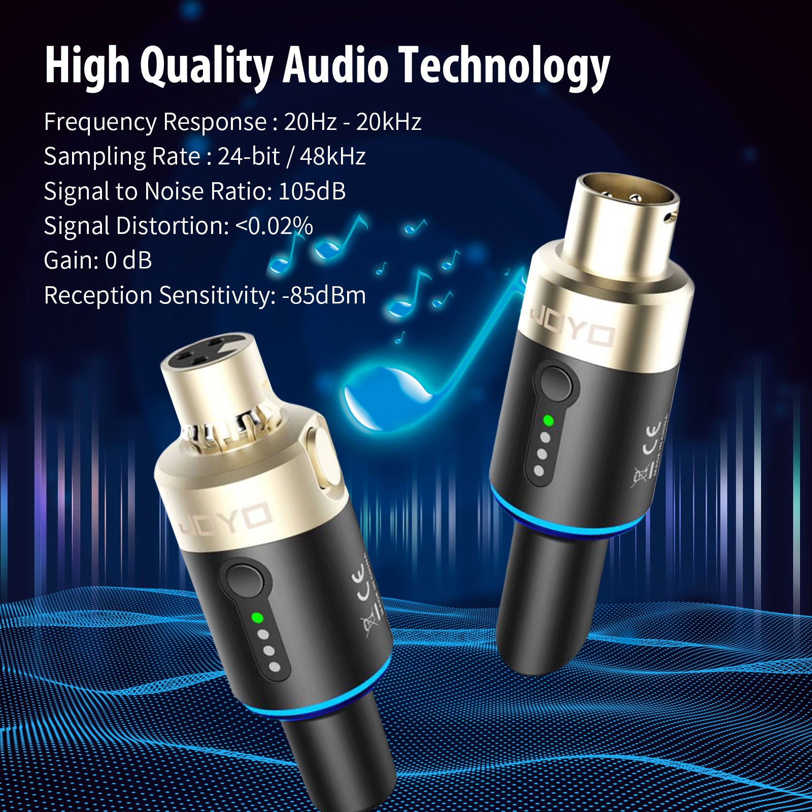JOYO MW-1 Microphone Wireless Transmitter System & Receiver Audio Universal（OP)