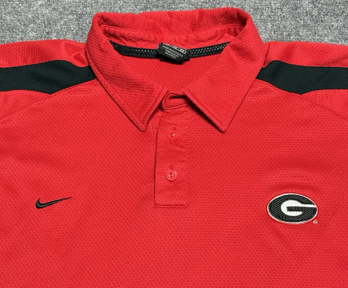 Vintage Nike Georgia Bulldogs Polo Shirt Mens Size XL Red UGA Football NCAA Golf