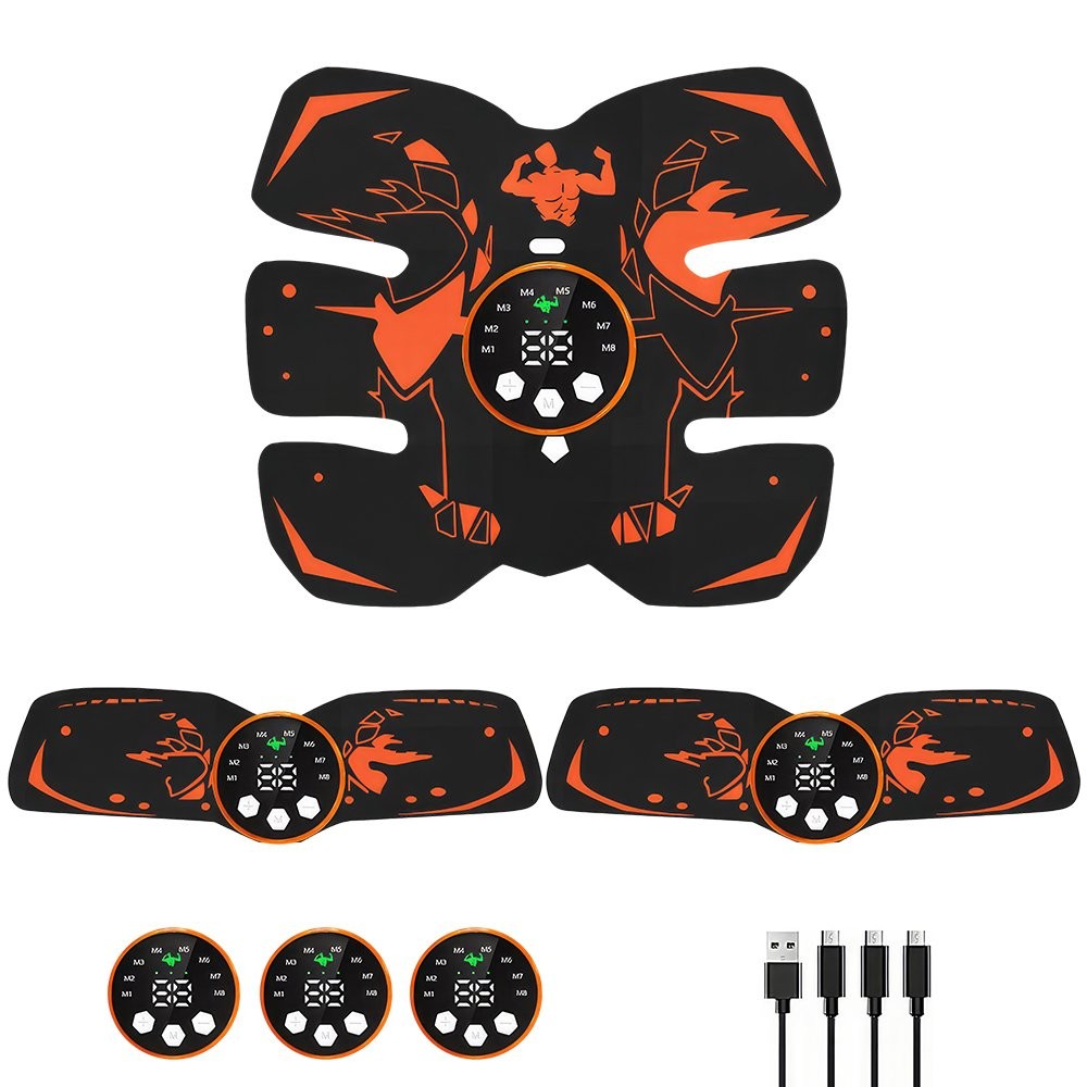 LED EMS Abdominal Muscle Toning Trainer ABS Stimulator Toner Fitness Gym Belt