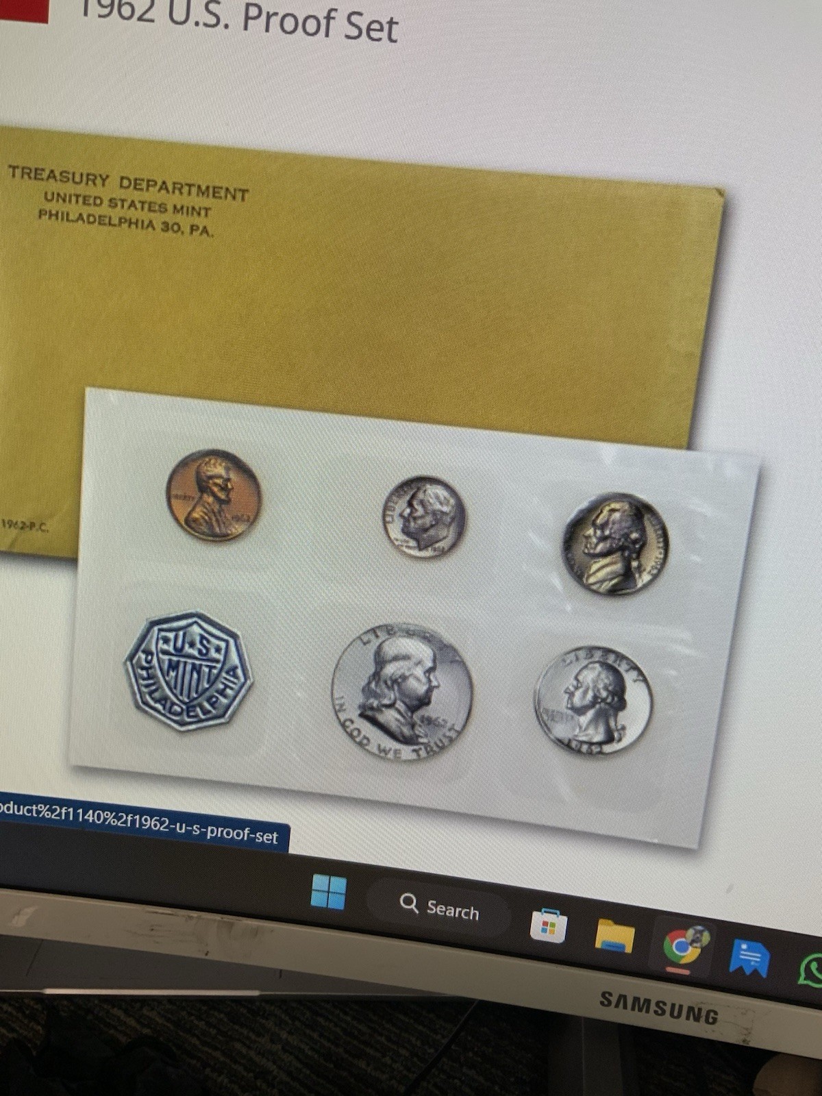 1964 US Mint Proof Set 5 Coins 90% Silver Flat Pack COMPLETE!