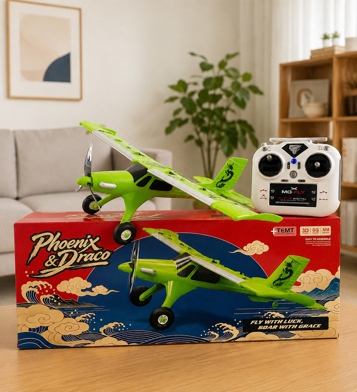 MF-X7 RC Plane DRACO Green/Red Color Phoenix & Dragon Stunt Aircraft
