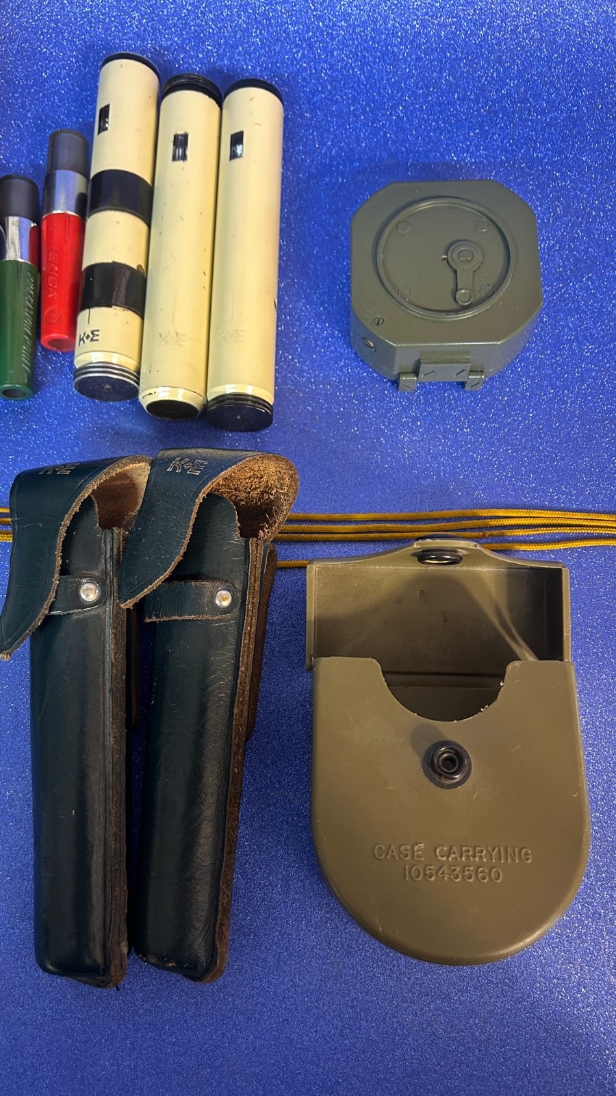 9 pc Set Survey Tools/Instruments Vintage Lot, clean and w/cases