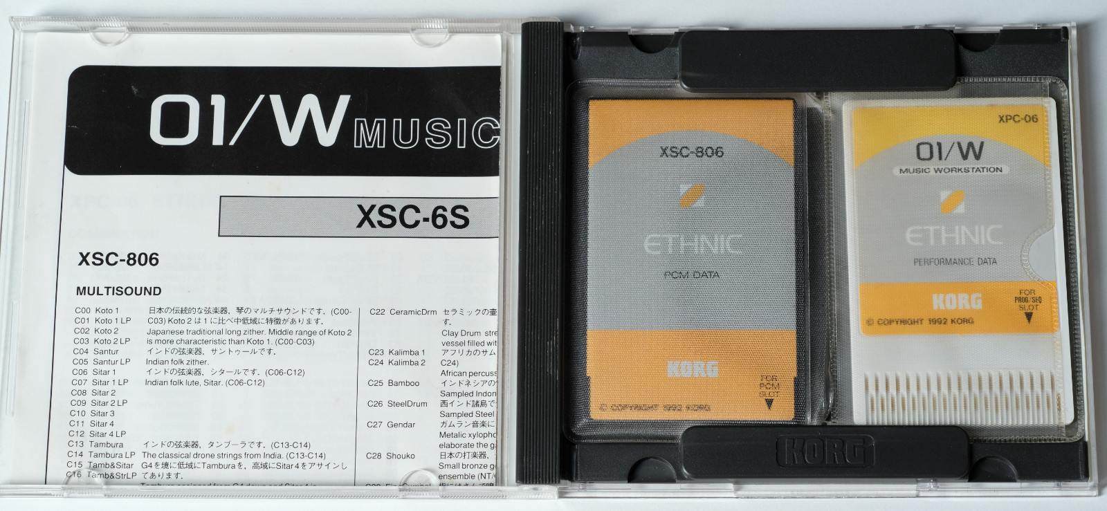Korg XSC-6S ETHNIC 01/W Music Workstation PCM Performance Data Memory Patch Card