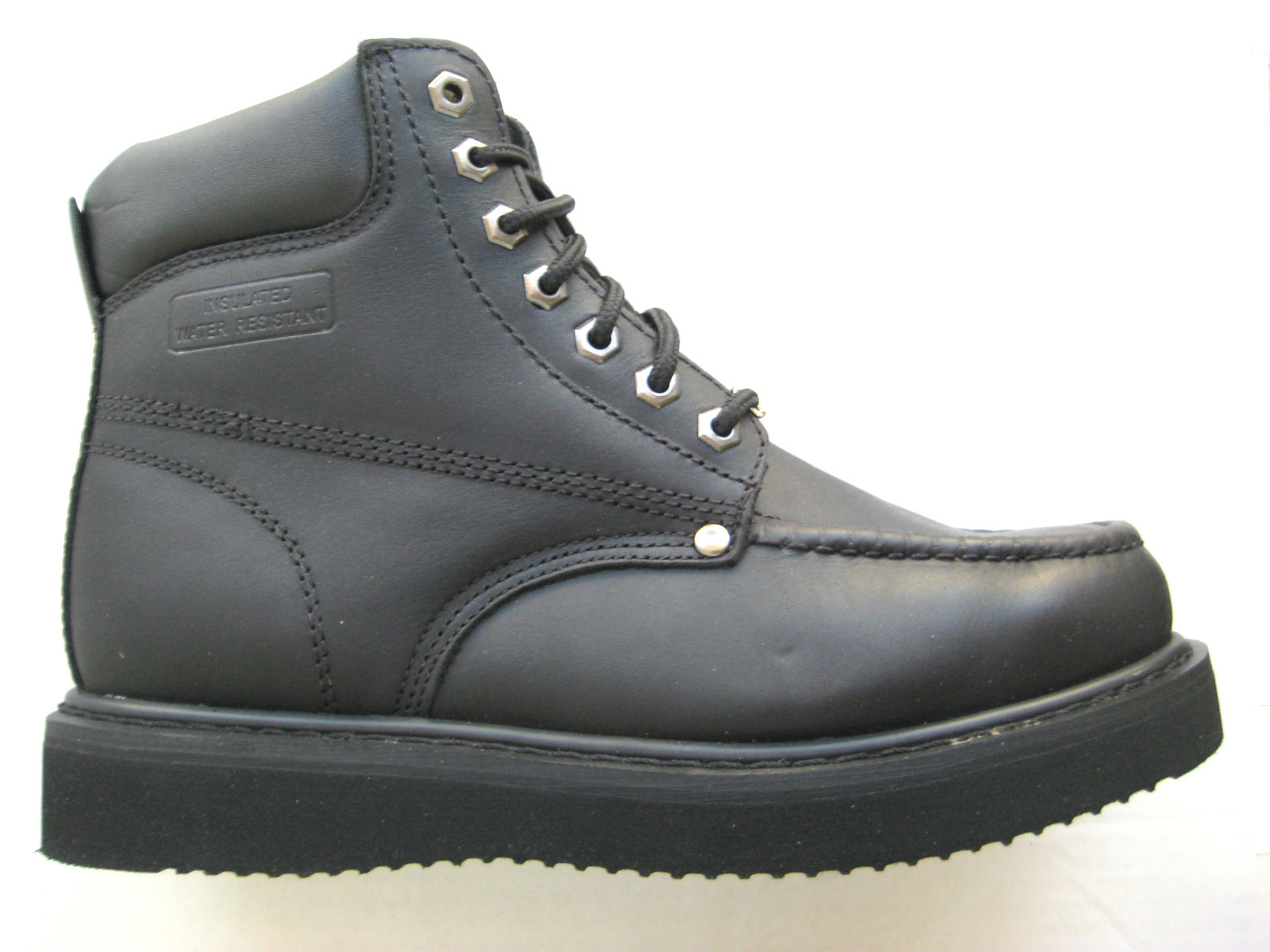 Vegace - La Vega Men 6" Work Boot Black Leather Moc Toe Water Resistant 7109