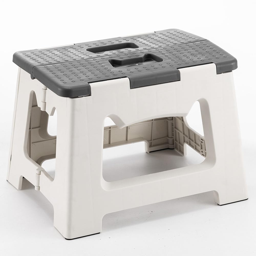 Step Stool Foldable, 9'' Folding Step Stool for & Adults, Hold Up to 300lb, L...