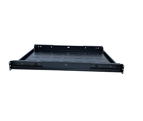 1U 19in Fixed Rack Server Shelf Adjustable 21.5-28in Depth for 4-Post Rack