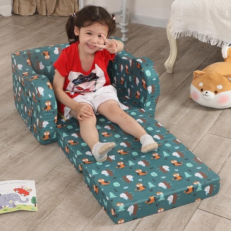 Cute Owl Kids Sofa Portable Comfy Chair Lightweight Toddler Couch Furniture New