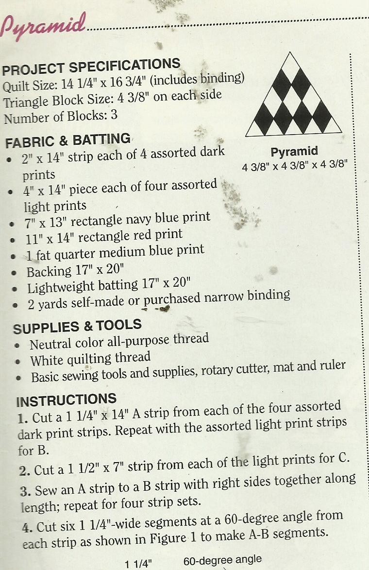 F0115 PYRAMID QUILT PATTERN/INSTRUCTIONS