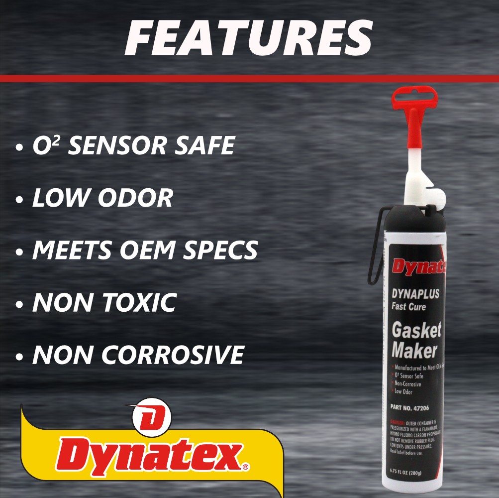 Dynatex DynaPlus Fast Cure Gasket Maker 6.75oz Sensor Safe & Low Odor (5-Pack)