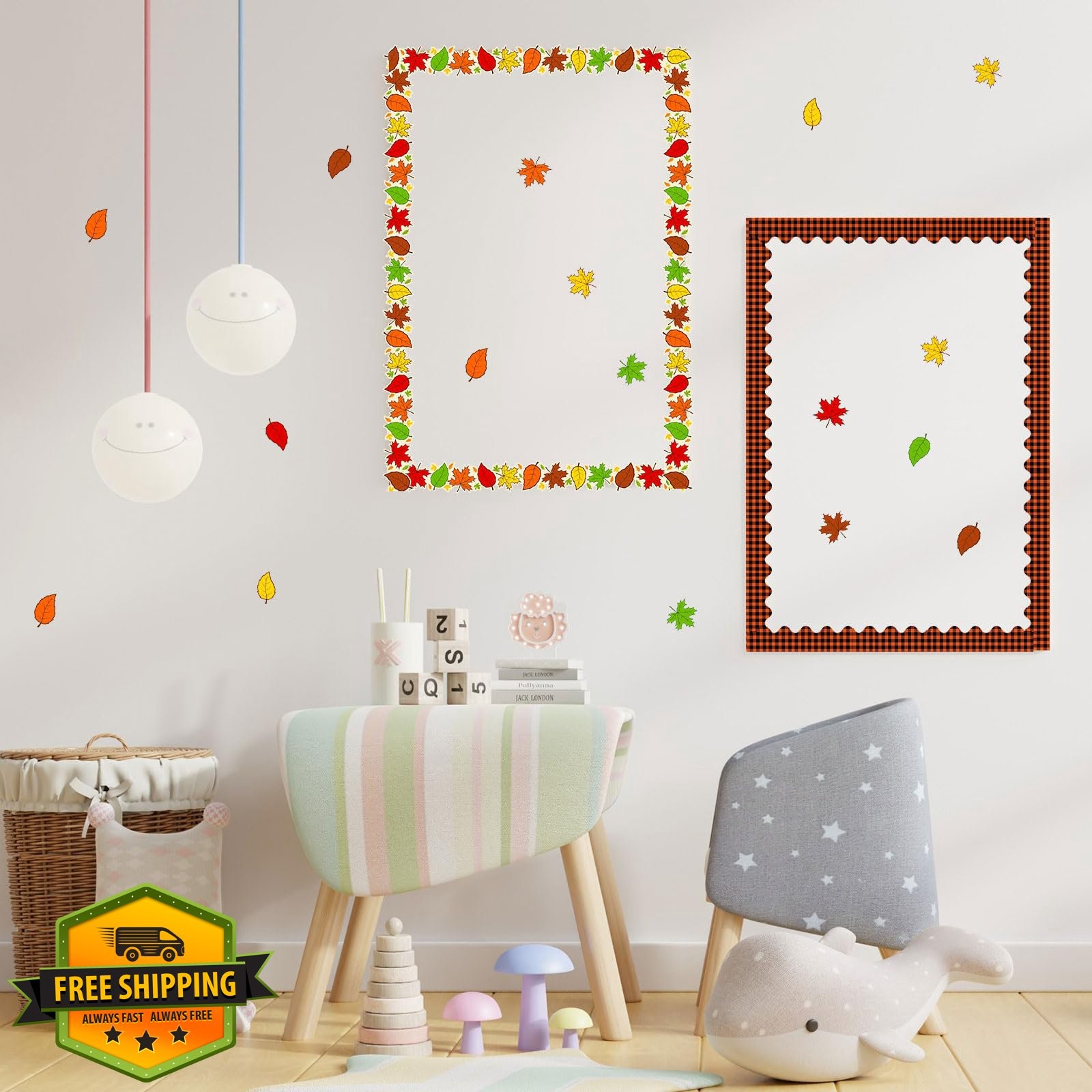 Trandraft 2 Rolls Thanksgiving Maple Leaf Bulletin Board Borders