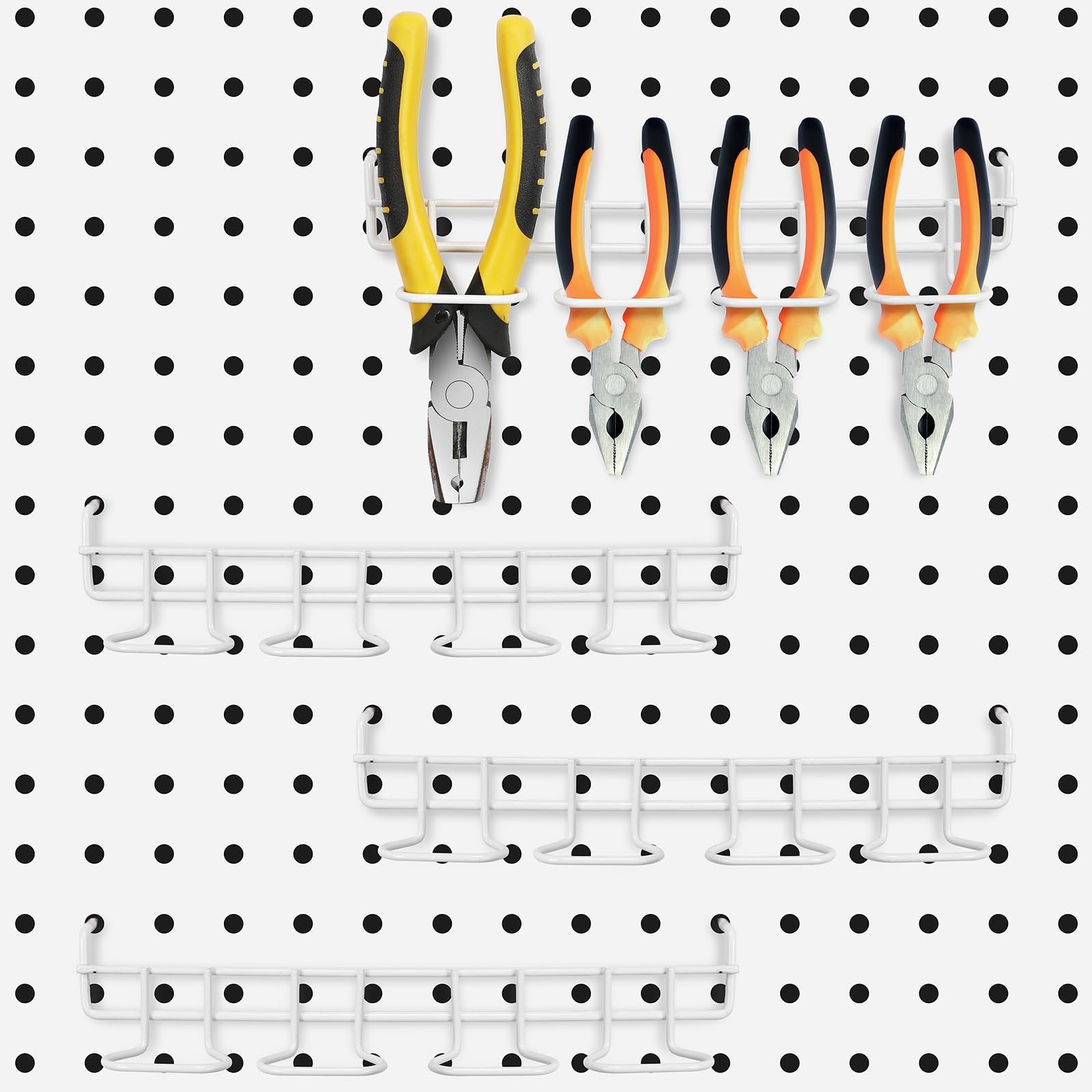 4 Pieces Pegboard Screwdriver Holders, Stainless Steel Pegboard Pliers Tool H...