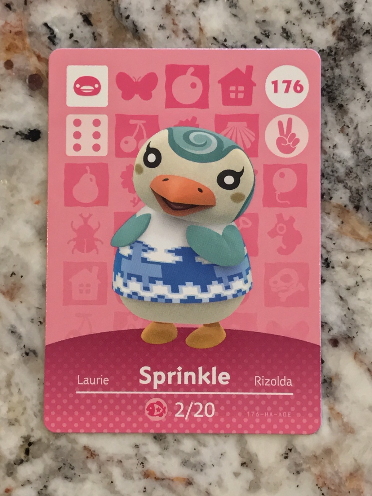 SPRINKLE #176 Animal Crossing Amiibo Authentic Nintendo Mint Card From Series 2