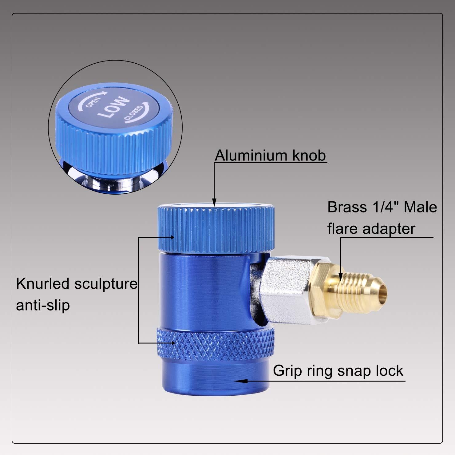 YSTOOL Automotive AC R1234yf Adjustable Quick Coupler Adapter Kit HVAC red