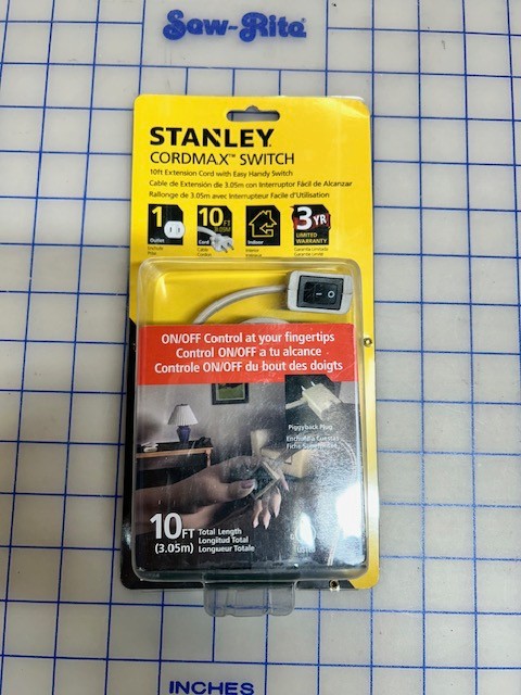 STANLEY CordMax Switch 10' Extension Cord with Easy Hand Switch
