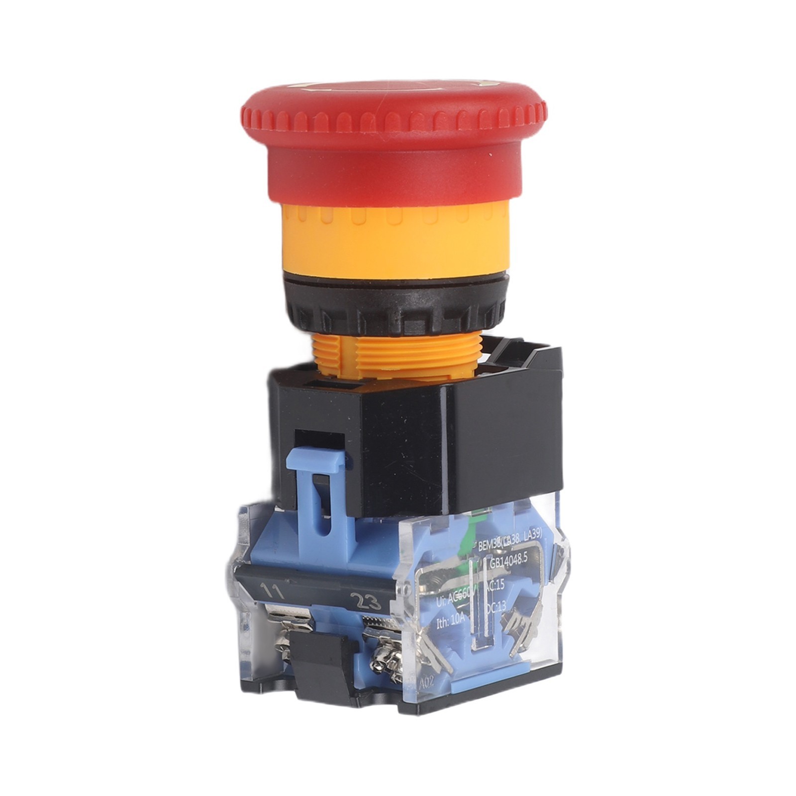 Push Button Switch with Mushroom Head 660V Maximum Voltage 22mm Diameter