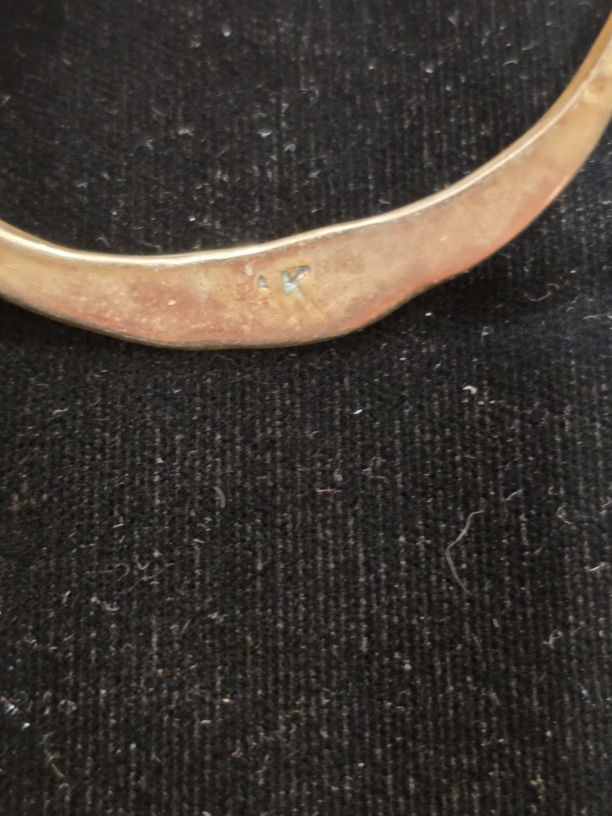 Bronze Hand Hammered Eternity Bangle Stamped AK