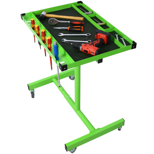 Heavy Duty Adjustable Work Table Bench With Drawer 220 lbs Rolling Tool Cart