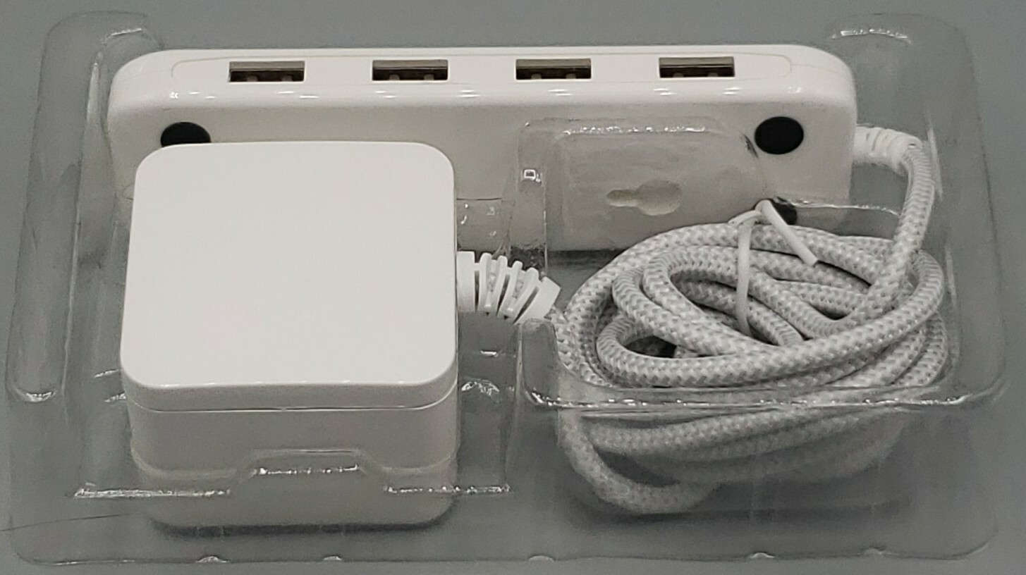 UltraPro USB Power Strip 6ft Braided Cord with 4 Charging Ports, Open Box